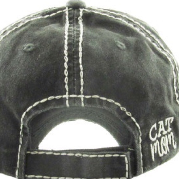 CAT MOM Washed Vintage Ball Cap - Picture 3 of 7